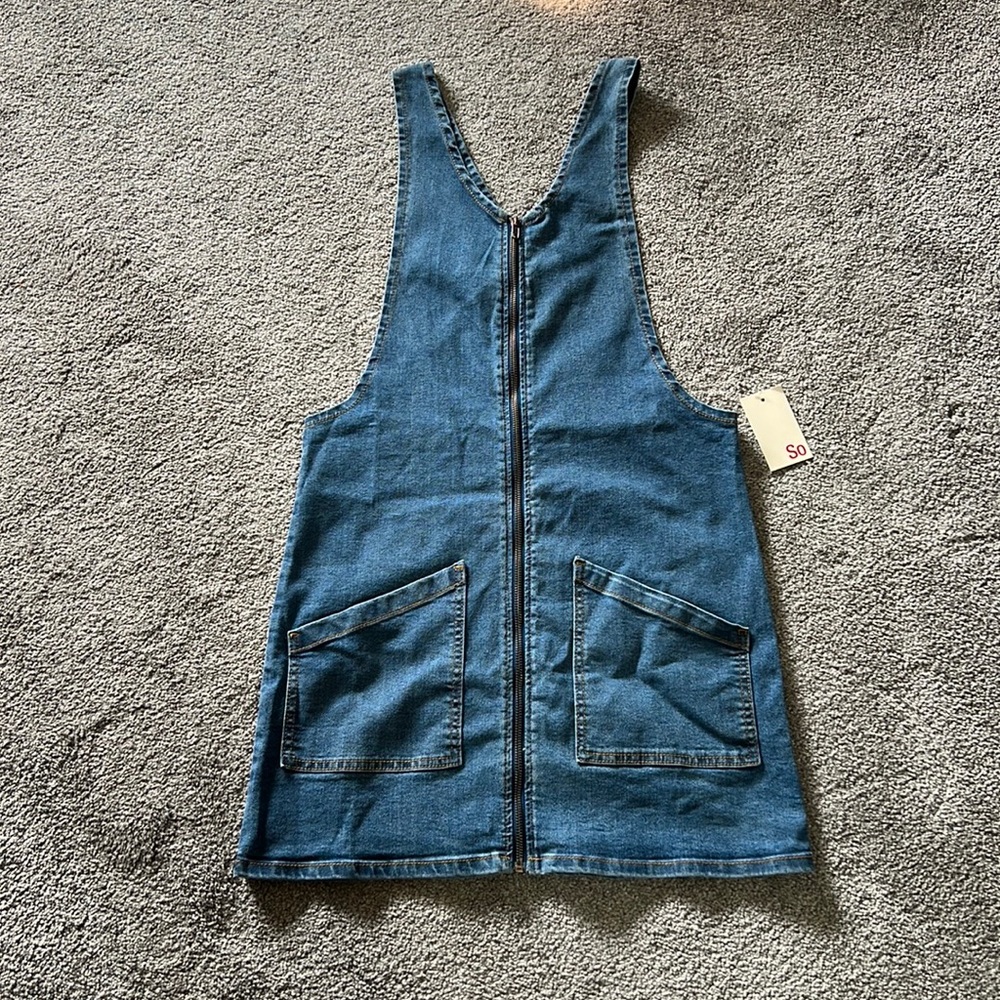 Denim Zip-Up Jumper Dress